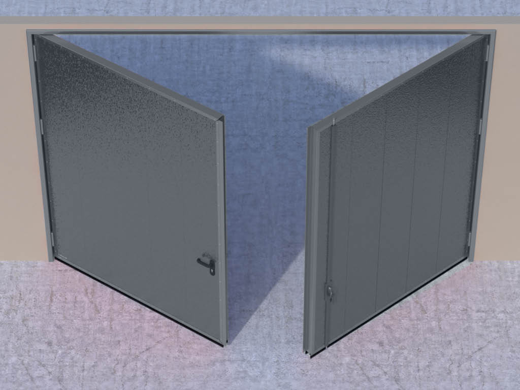 Eshiklarning ichkariga ochilishi – chap eshik faol, o'ng eshik passiv.